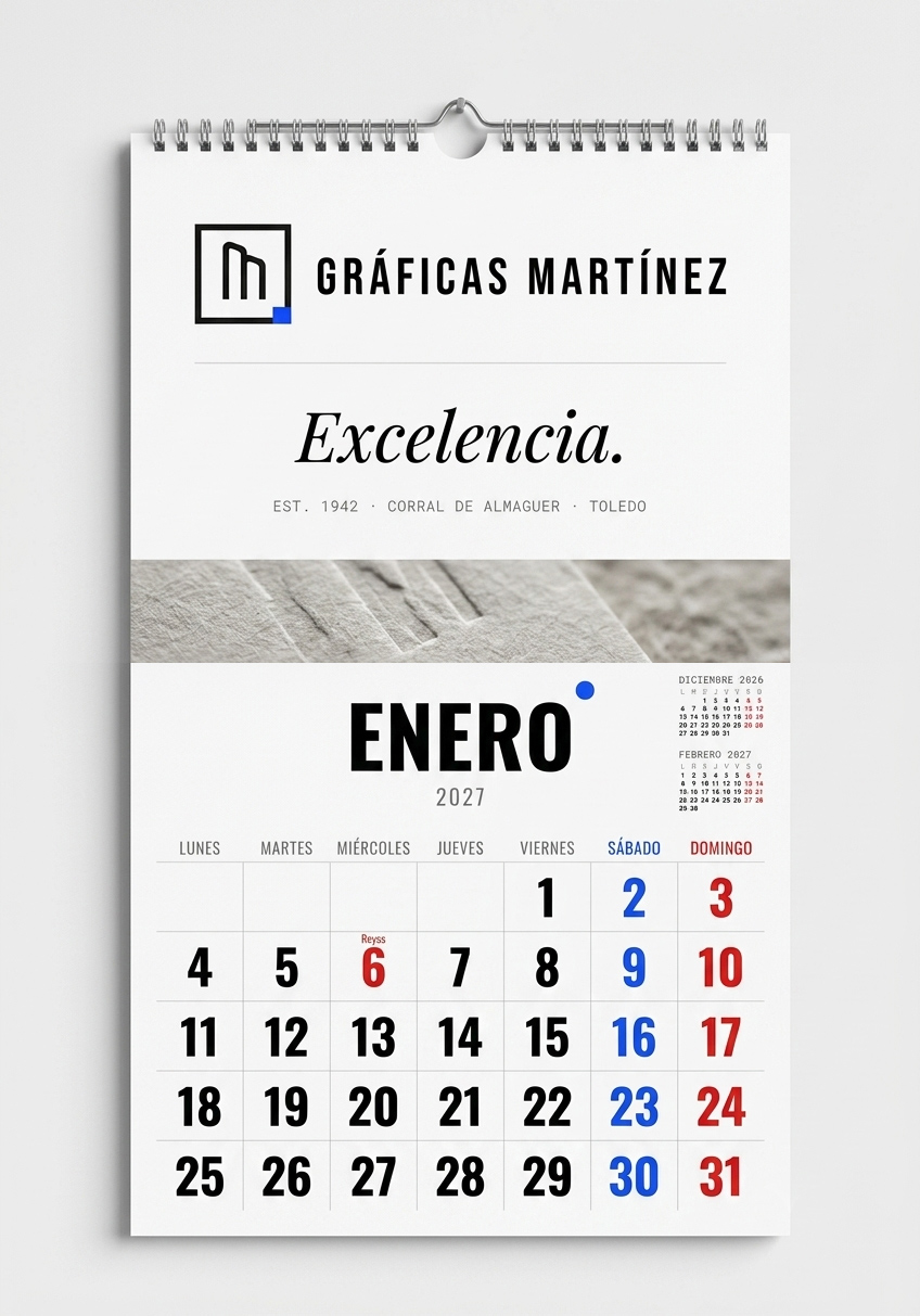 Calendario Pared Espiral 2027