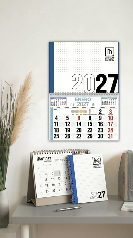Agendas y calendarios corporativos 2027 Gráficas Martínez